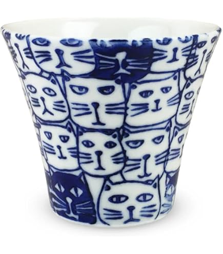 矢合直彦　作　ねこの湯呑み　陶器　コップ　カップ　ねこ　猫　動物 矢合直彦 作 ねこの湯呑み 陶器 コップ カップ ねこ 猫 動物